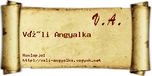 Váli Angyalka névjegykártya